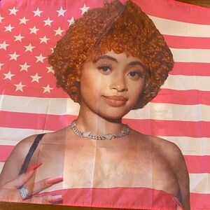 Ice Spice Pink and Red Flag with Portrait